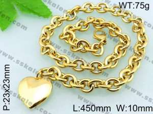  SS Gold-Plating Necklace  - KN17769-Z