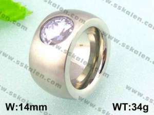 Stainless Steel Stone&Crystal Ring - KR18117-D