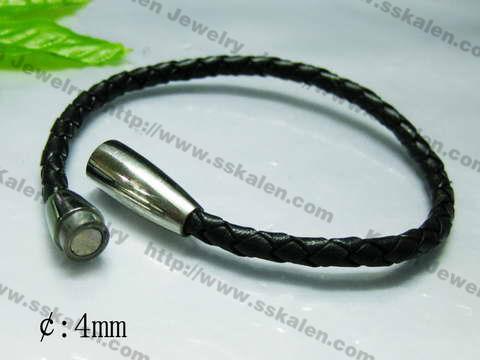 Stainless Steel with Leather Bracelet