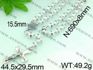 Stainless Rosary Necklace - KN14215-YI