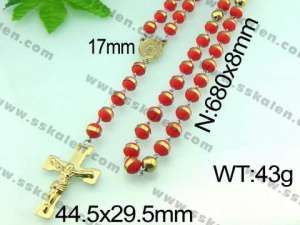  Stainless Rosary Necklace - KN14218-YI