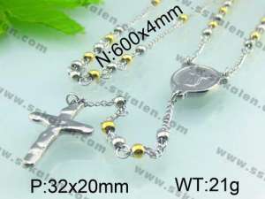  Stainless Rosary Necklace - KN14882-YI