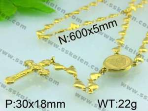 Stainless Rosary Necklace - KN14884-YI