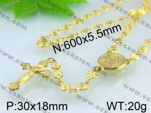 Stainless Rosary Necklace - KN14892-YI