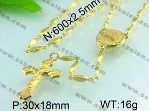  Stainless Rosary Necklace - KN14898-YI