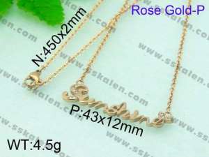 SS Rose Gold-Plating Necklace  - KN16511-K