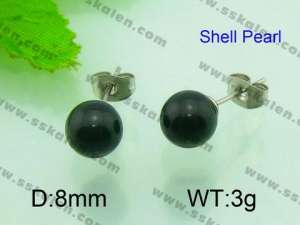 SS Shell Pearl Earrings - KE51984-Z
