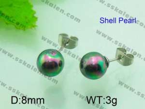 SS Shell Pearl Earrings - KE51985-Z