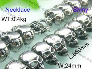 Stainless Skull Necklaces - KN12103-D