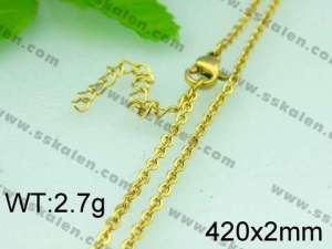 Staineless Steel Small Gold-plating Chain - KN11620-D