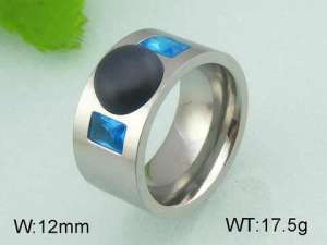 Stainless Steel Stone&Crystal Ring - KR20880-D