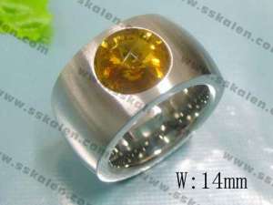 Stainless Steel Stone&Crystal Ring - KR15491-D