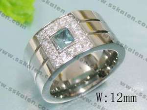 Stainless Steel Stone&Crystal Ring - KR17107-D