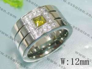 Stainless Steel Stone&Crystal Ring - KR17108-D