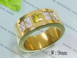 Stainless Steel Stone&Crystal Ring - KR17109-D