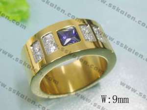 Stainless Steel Stone&Crystal Ring - KR17113-D