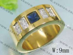 Stainless Steel Stone&Crystal Ring - KR17114-D