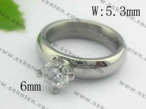 Stainless Steel Stone&Crystal Ring - KR17498-D