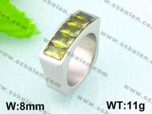 Stainless Steel Stone&Crystal Ring - KR18153-D