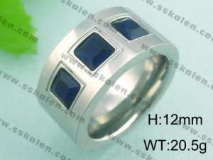 Stainless Steel Stone&Crystal Ring - KR18513-D