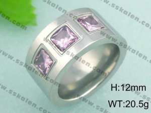 Stainless Steel Stone&Crystal Ring - KR18518-D