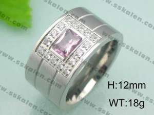 Stainless Steel Stone&Crystal Ring - KR18576-D