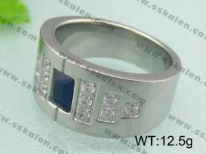 Stainless Steel Stone&Crystal Ring - KR18585-D