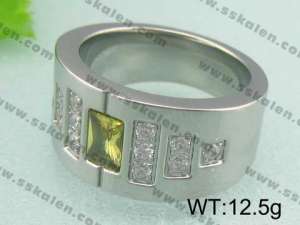 Stainless Steel Stone&Crystal Ring - KR18588-D