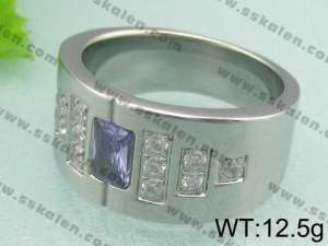 Stainless Steel Stone&Crystal Ring - KR18591-D