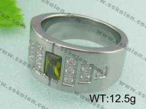 Stainless Steel Stone&Crystal Ring - KR18593-D
