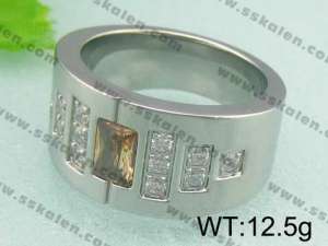 Stainless Steel Stone&Crystal Ring - KR18595-D