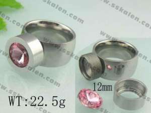 Stainless Steel Stone&Crystal Ring  - KR19022-D