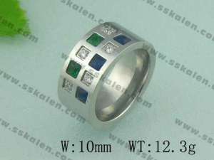 Stainless Steel Stone&Crystal Ring  - KR19042-D