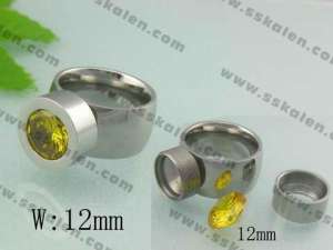 Stainless Steel Stone&Crystal Ring  - KR19052-D