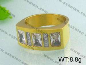 Stainless Steel Stone&Crystal Ring - KR19221-D