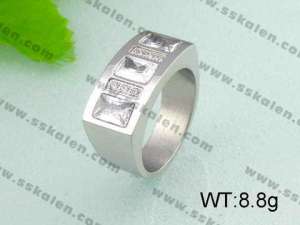 Stainless Steel Stone&Crystal Ring - KR19224-D