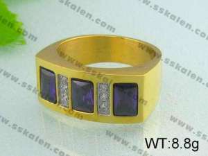 Stainless Steel Stone&Crystal Ring  - KR19499-D
