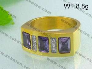 Stainless Steel Stone&Crystal Ring  - KR19505-D