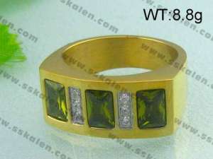 Stainless Steel Stone&Crystal Ring  - KR19507-D