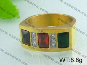 Stainless Steel Stone&Crystal Ring  - KR19512-D