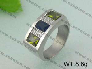 Stainless Steel Stone&Crystal Ring - KR19732-D