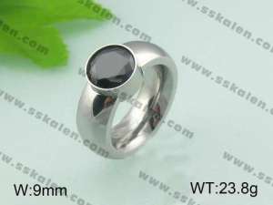 Stainless Steel Stone&Crystal Ring - KR20070-D