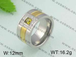 Stainless Steel Stone&Crystal Ring - KR20094-D