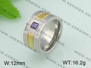 Stainless Steel Stone&Crystal Ring - KR20095-D