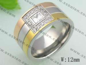 Stainless Steel Stone&Crystal Ring - KR20132-D