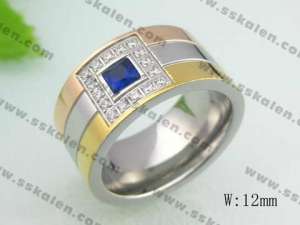 Stainless Steel Stone&Crystal Ring - KR20134-D