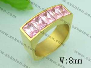 Stainless Steel Stone&Crystal Ring - KR20142-D