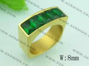 Stainless Steel Stone&Crystal Ring - KR20146-D