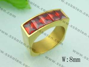 Stainless Steel Stone&Crystal Ring - KR20147-D