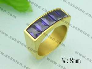 Stainless Steel Stone&Crystal Ring - KR20148-D